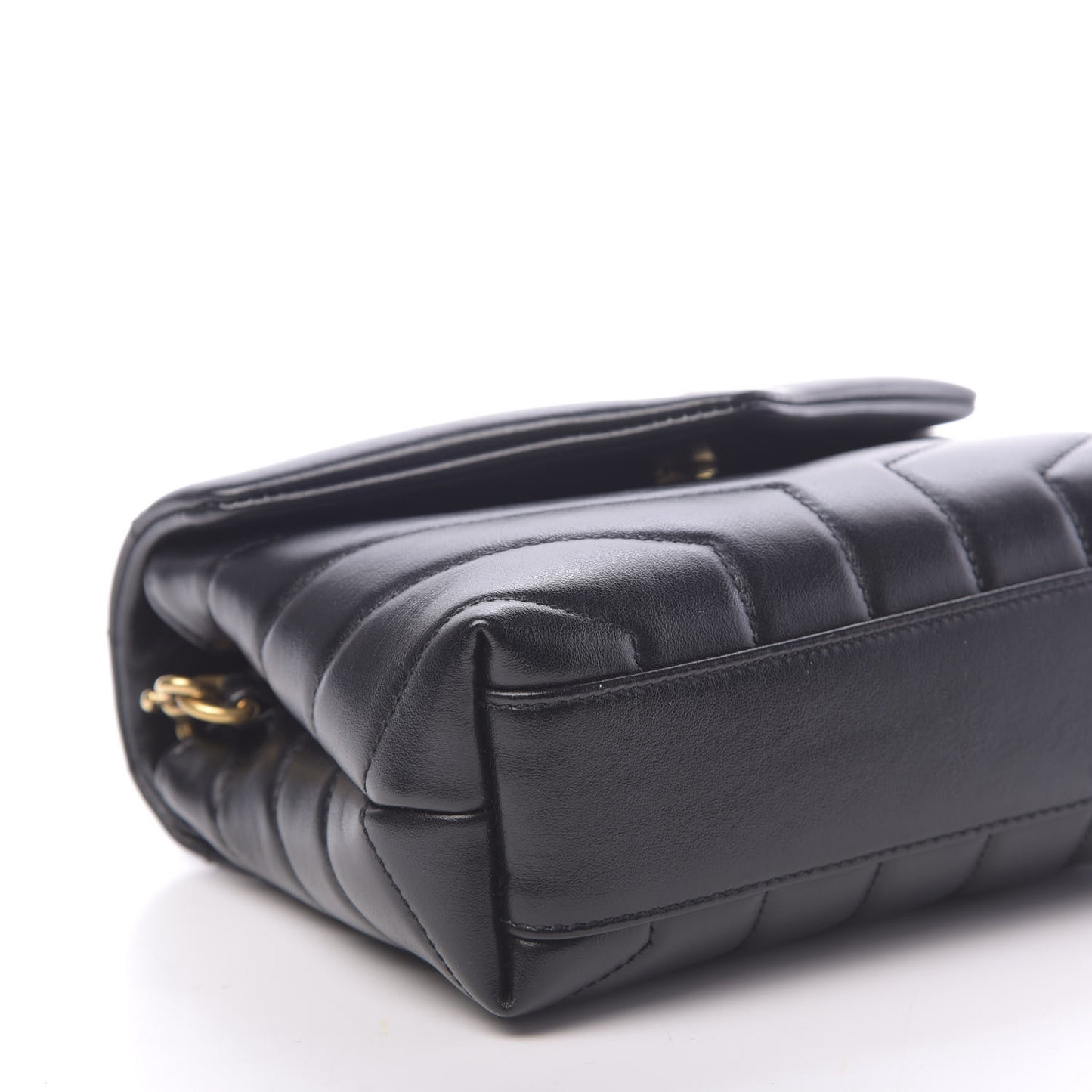Calfskin Y Quilted Monogram Toy Loulou Crossbody Bag Black