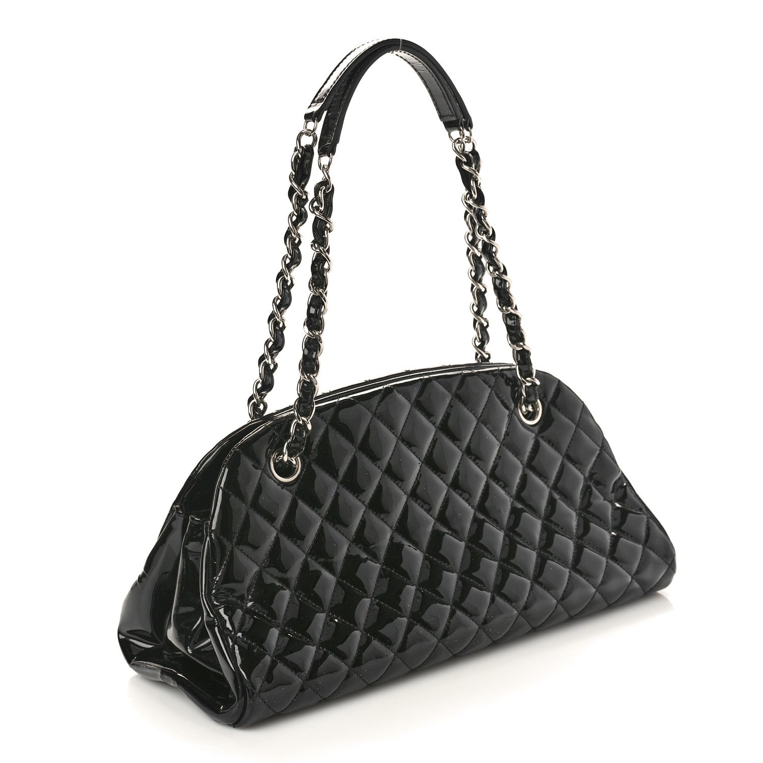 Chanel Patent Quilted Medium Just Mademoiselle Black 3 of 11