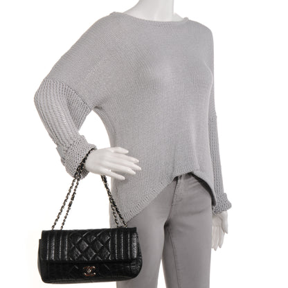 Chanel Aged Calfskin Perforated Flap Black 2 of 8