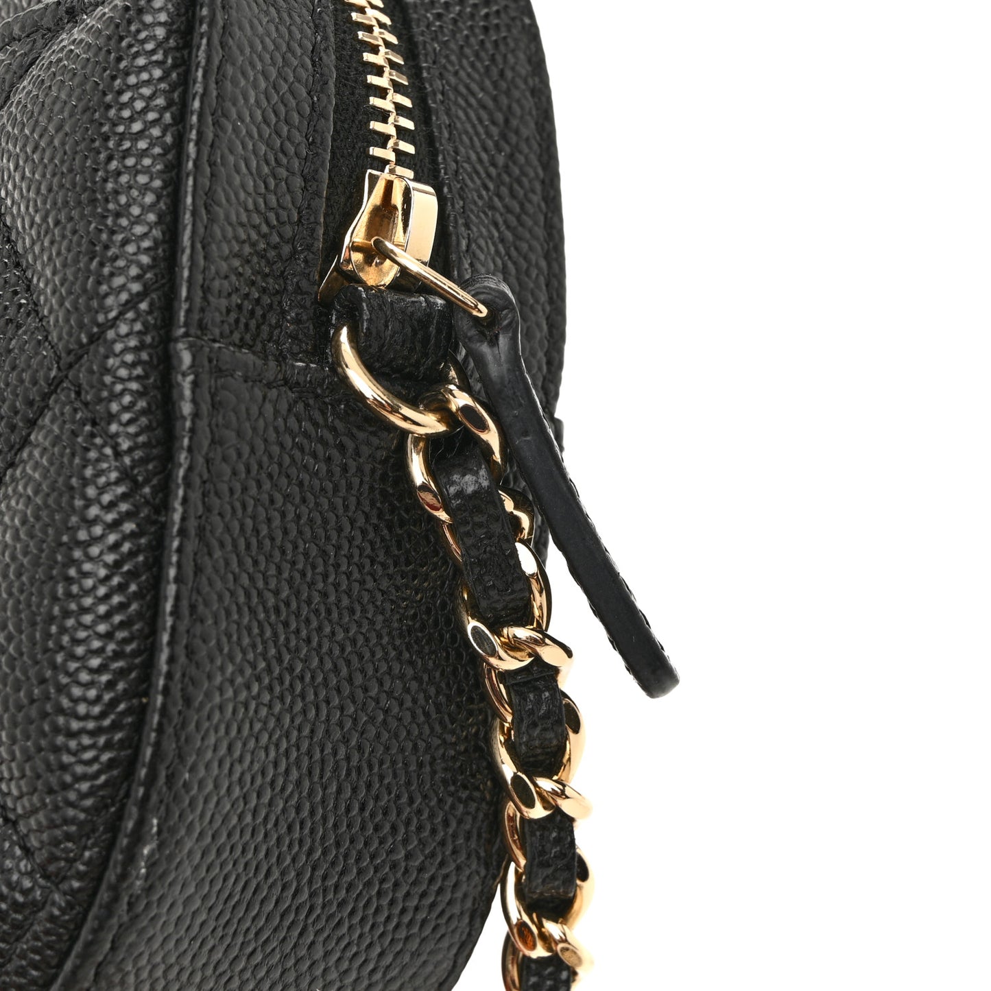 Caviar Quilted Vanity With Chain Black