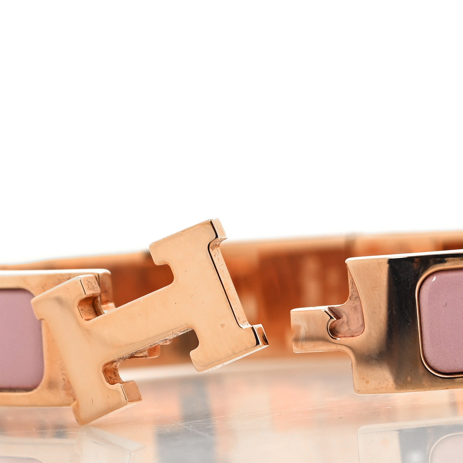 Hermes Enamel Narrow Clic Clac H Bracelet GM Bois De Rose 4 of 6
