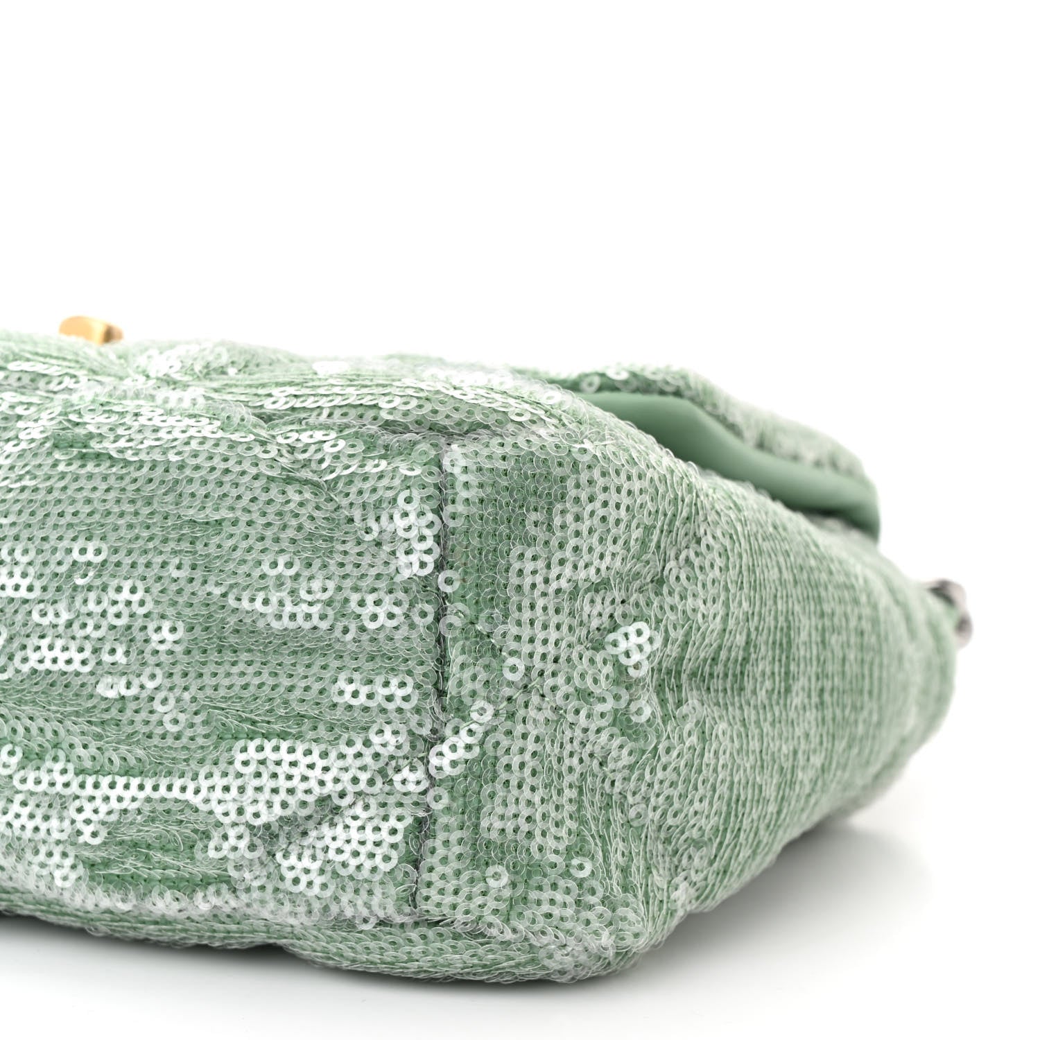 Chanel Sequin Quilted Medium Chanel 19 Flap Light Green 10 of 10