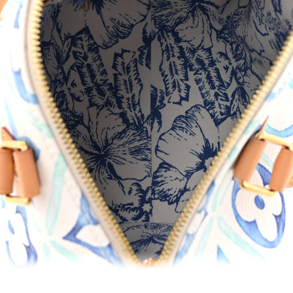 Louis Vuitton Monogram Tiles By The Pool Speedy Bandouliere 25 Lagoon Blue 5 of 9