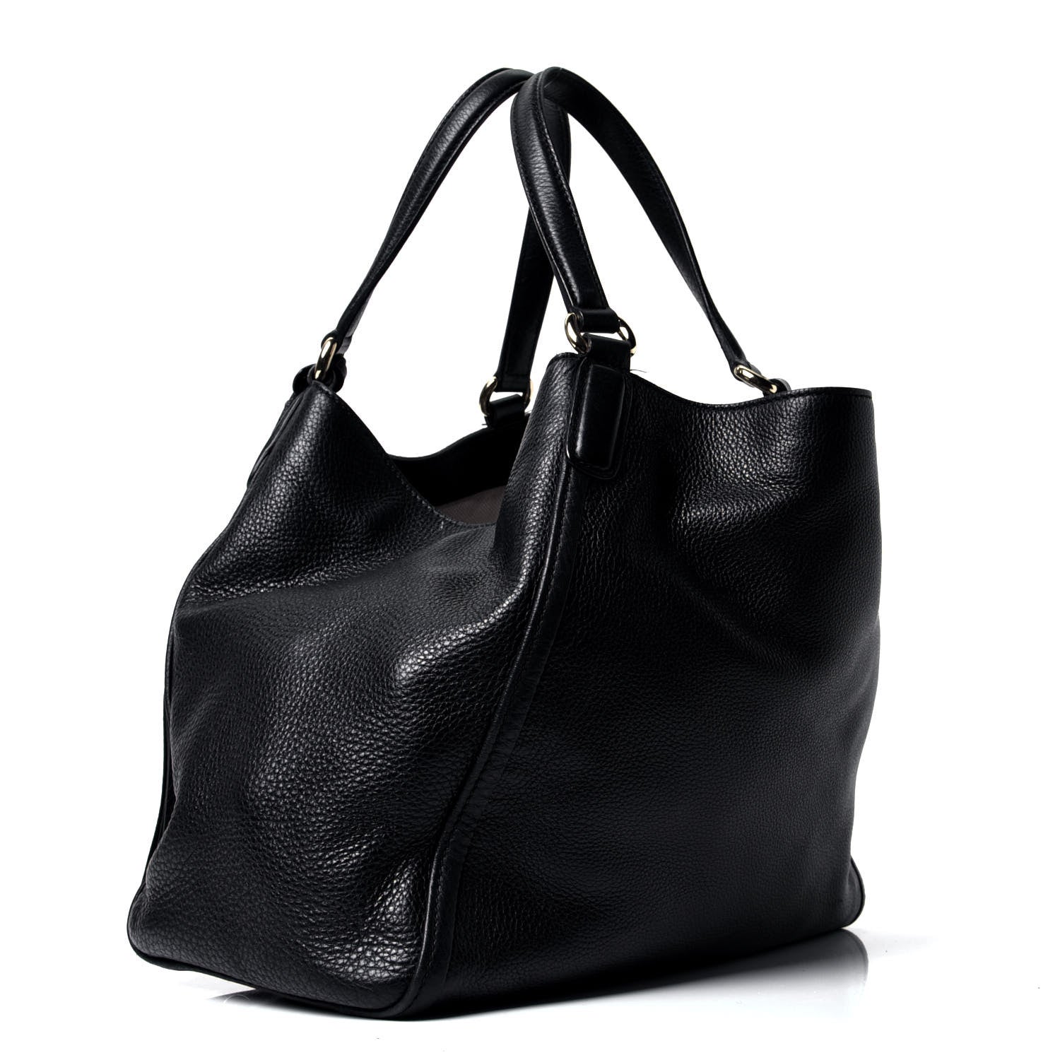 Gucci Pebbled Calfskin Medium Soho Shoulder Bag Black 2 of 5