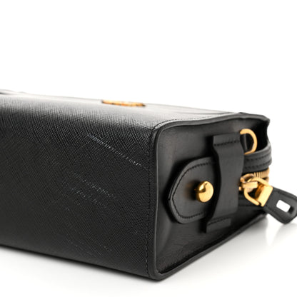 Prada Saffiano City Calfskin Esplanade Crossbody Bag Black 8 of 8