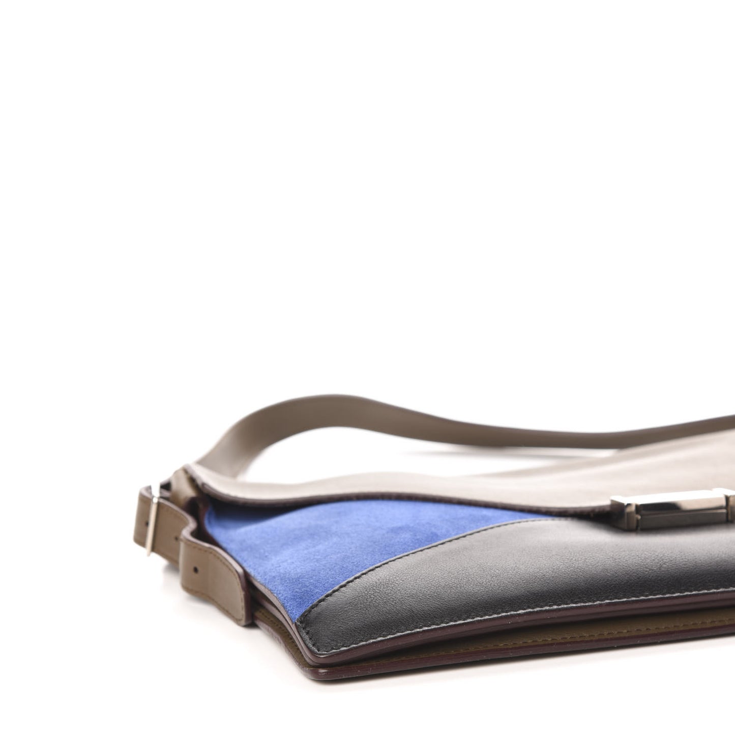 Smooth Calfskin Suede Medium Tri-Color Diamond Shoulder Bag Multi