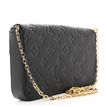 Louis Vuitton Empreinte Pochette Felicie Chain Wallet Black 3 of 10