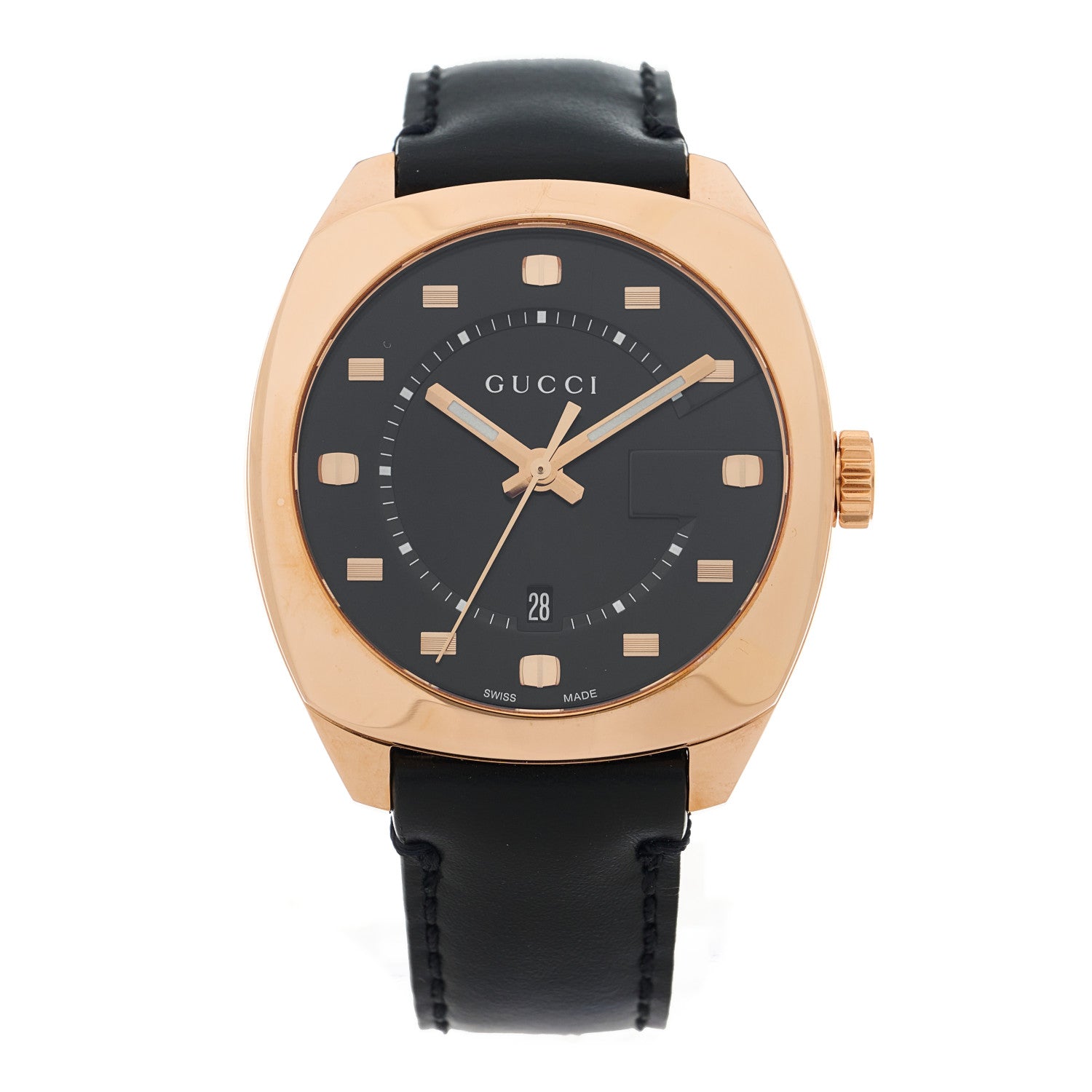 Gucci Stainless Steel Calfskin 40mm GG2570 Quartz Watch Black 1 of 4