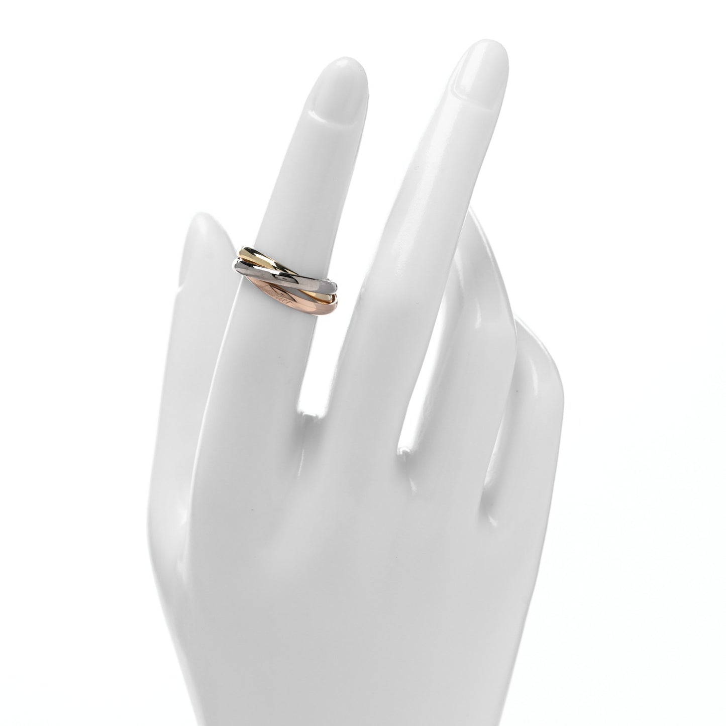 18K Pink Yellow White Gold Small Trinity Ring 50 5.25