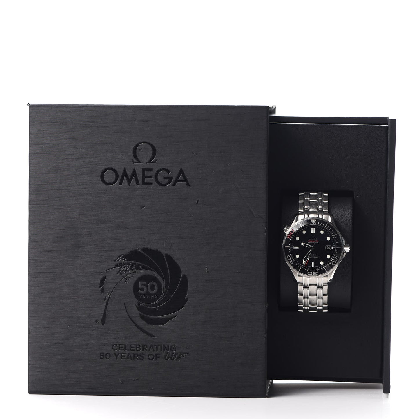 Stainless Steel 41mm Seamaster 007 50th Anniversary Automatic Watch Black 212.30.41.20.01.005