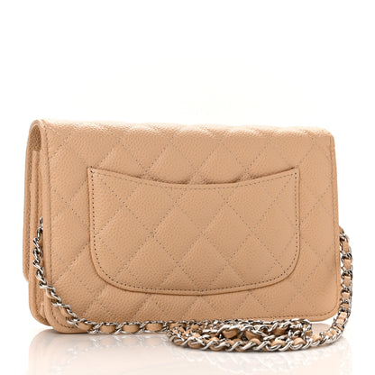 Chanel Caviar Quilted Wallet On Chain WOC Beige 3 of 12