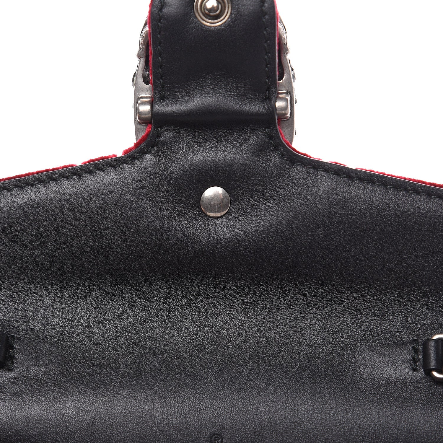 Gucci Velvet GG Monogram Super Mini Dionysus Shoulder Bag Red Cipria Black 7 of 9