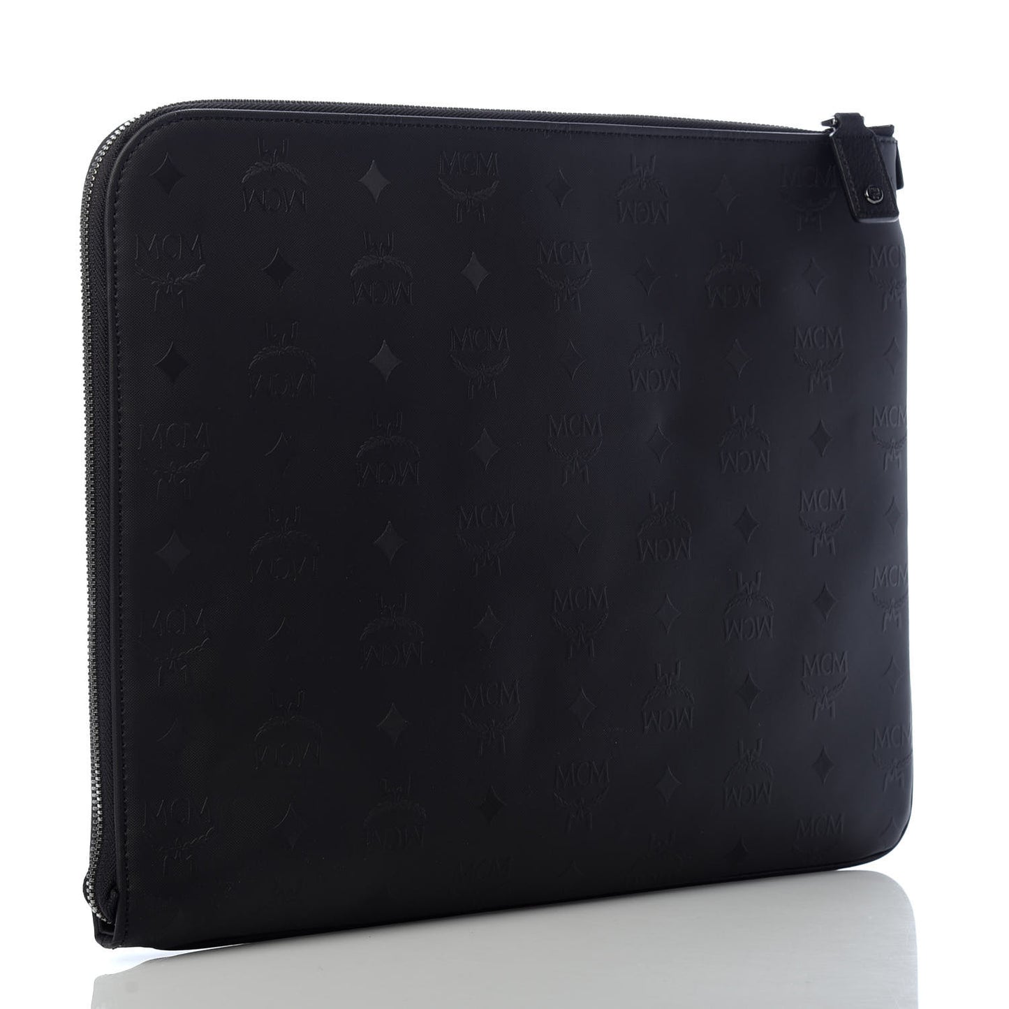 Coated Canvas Studded Pouch Black