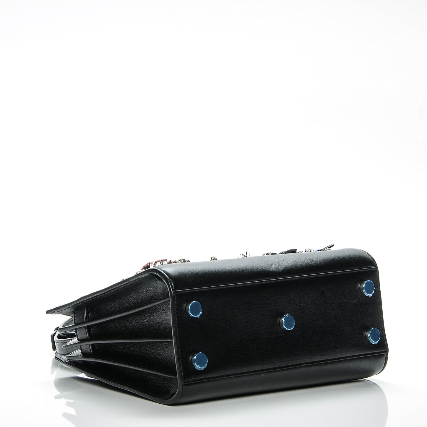 Calfskin Crystal Embellished Nano Sac de Jour Black