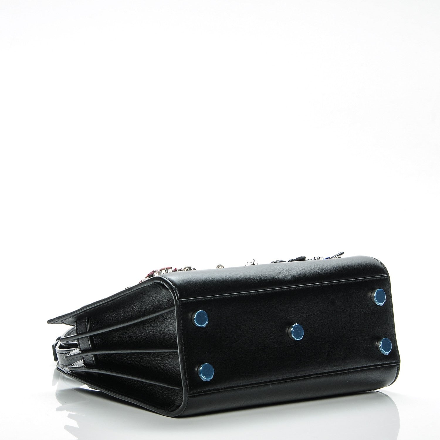 Saint Laurent Calfskin Crystal Embellished Nano Sac de Jour Black 4 of 7
