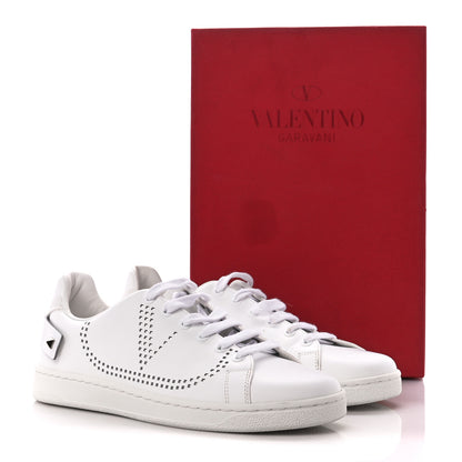 Valentino Garavani Calfskin Womens Backnet Sneakers 38.5 White Silver 11 of 11
