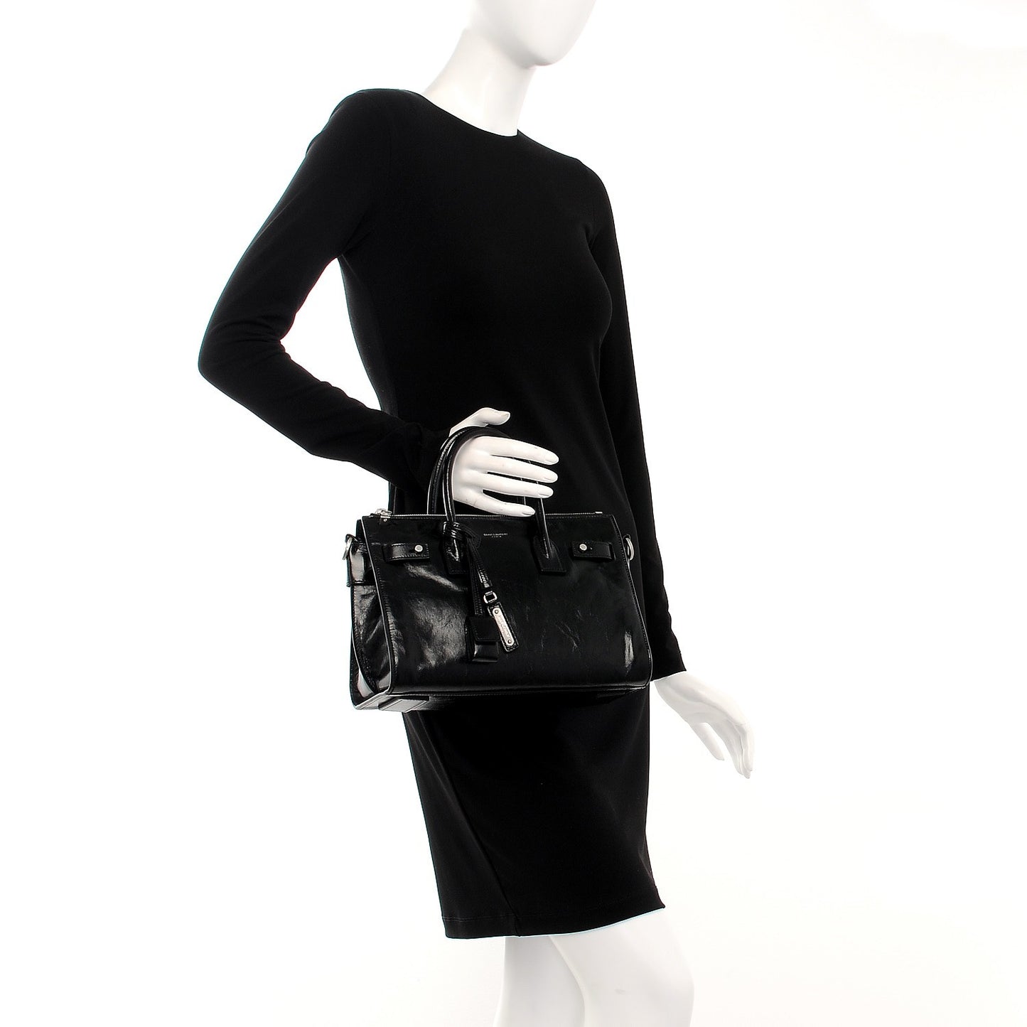 Glace Calfskin Baby Souple Sac De Jour Black
