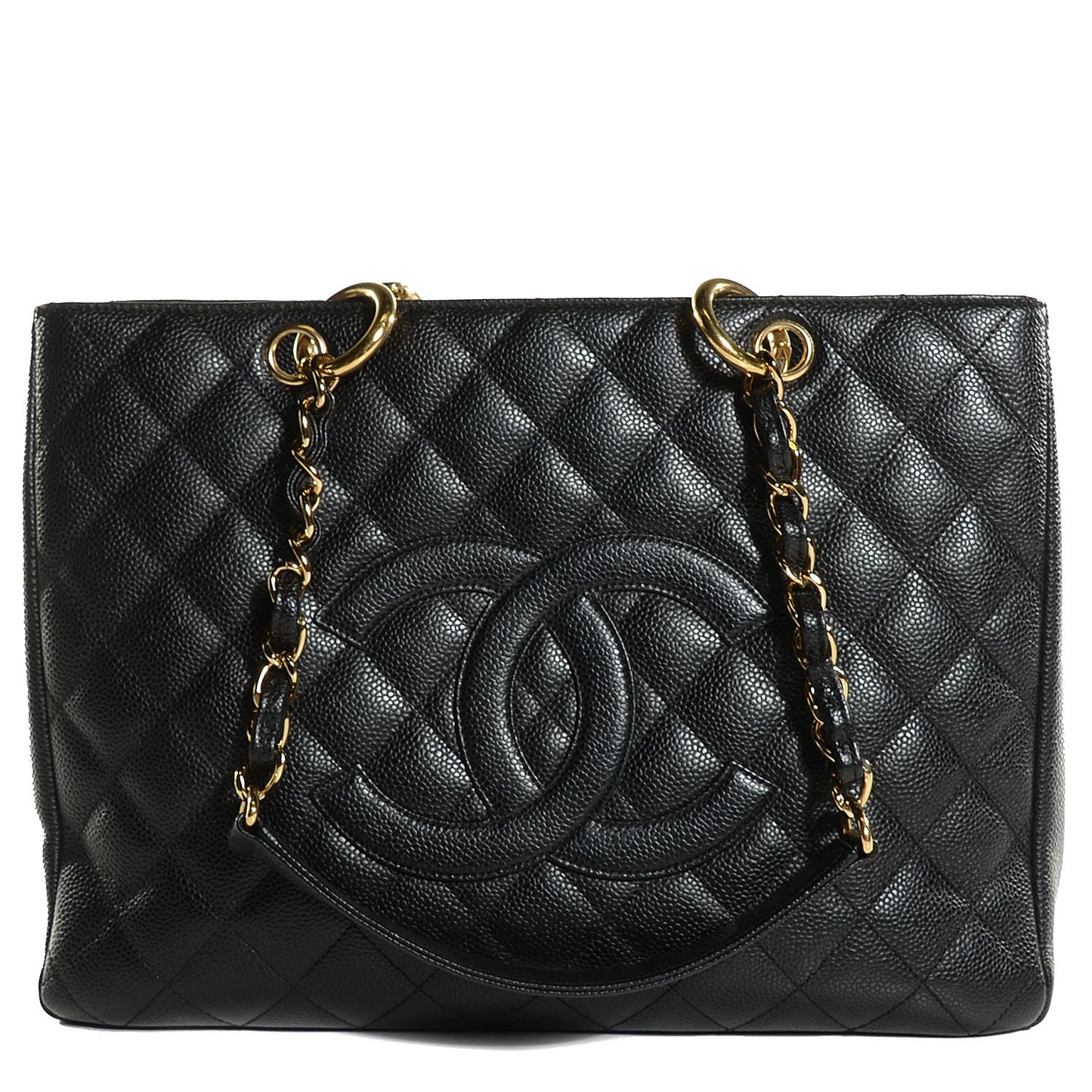 Caviar Quilted Grand Shopping Tote GST Black