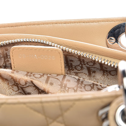 Christian Dior Lambskin Cannage Medium Lady Dior Beige 8 of 11