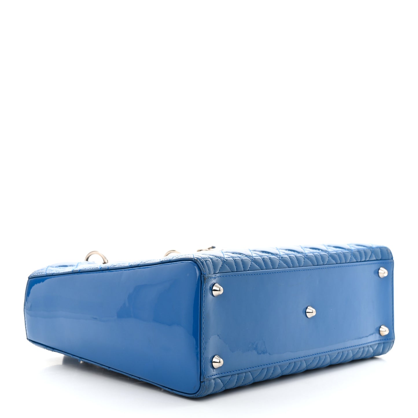 Patent Cannage Large Lady Dior Blue