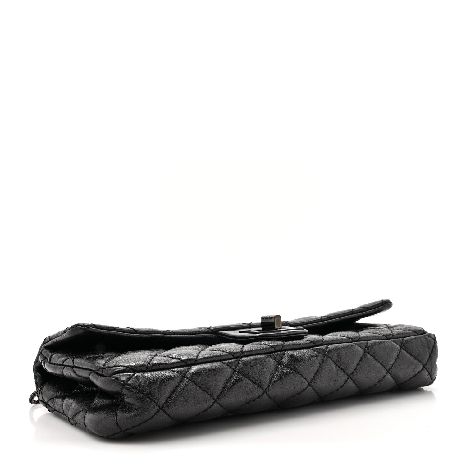 Chanel Glazed Calfskin 2.55 Reissue East West Clutch Black 4 of 12