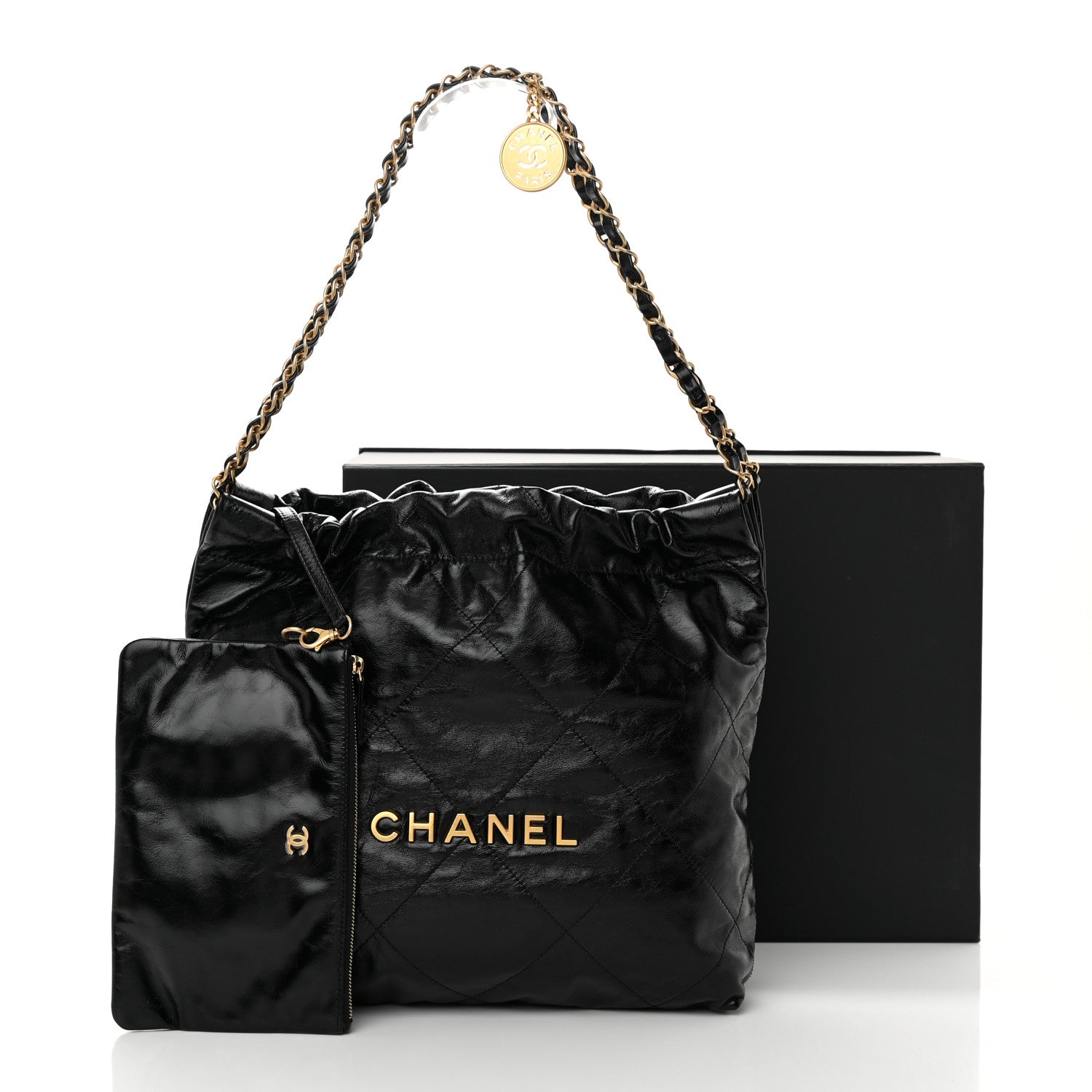 Chanel Shiny Calfskin Quilted Chanel 22 Black 12 of 12