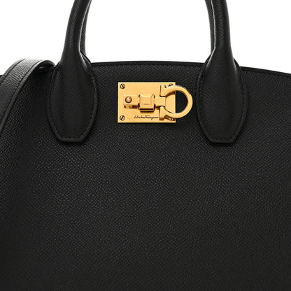 Salvatore Ferragamo Calfskin Small The Studio Box Bag Black 8 of 10
