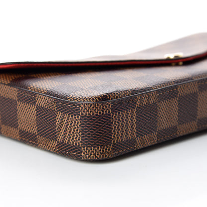 Louis Vuitton Damier Ebene Pochette Felicie Chain Wallet 5 of 9
