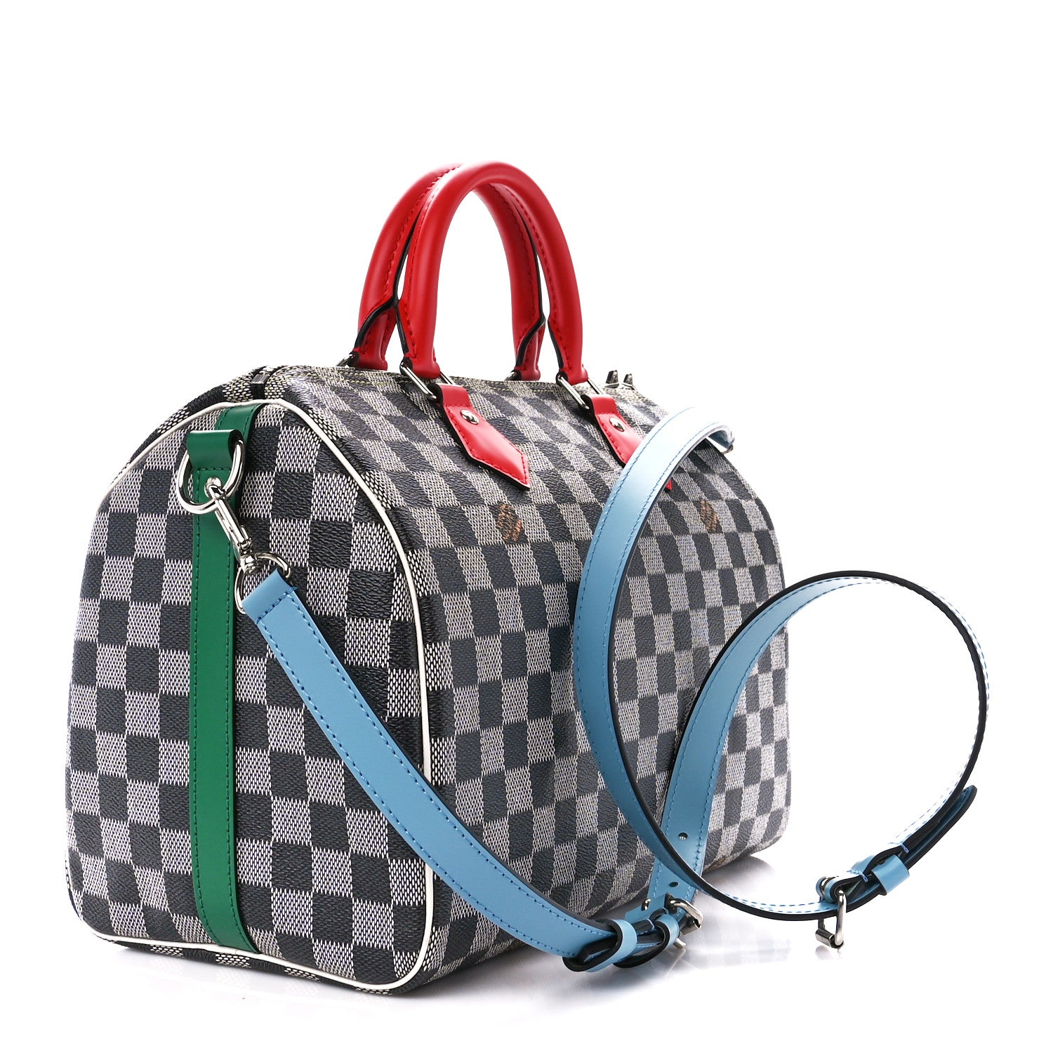 Louis Vuitton Damier Speedy Bandouliere 30 Black White 3 of 9