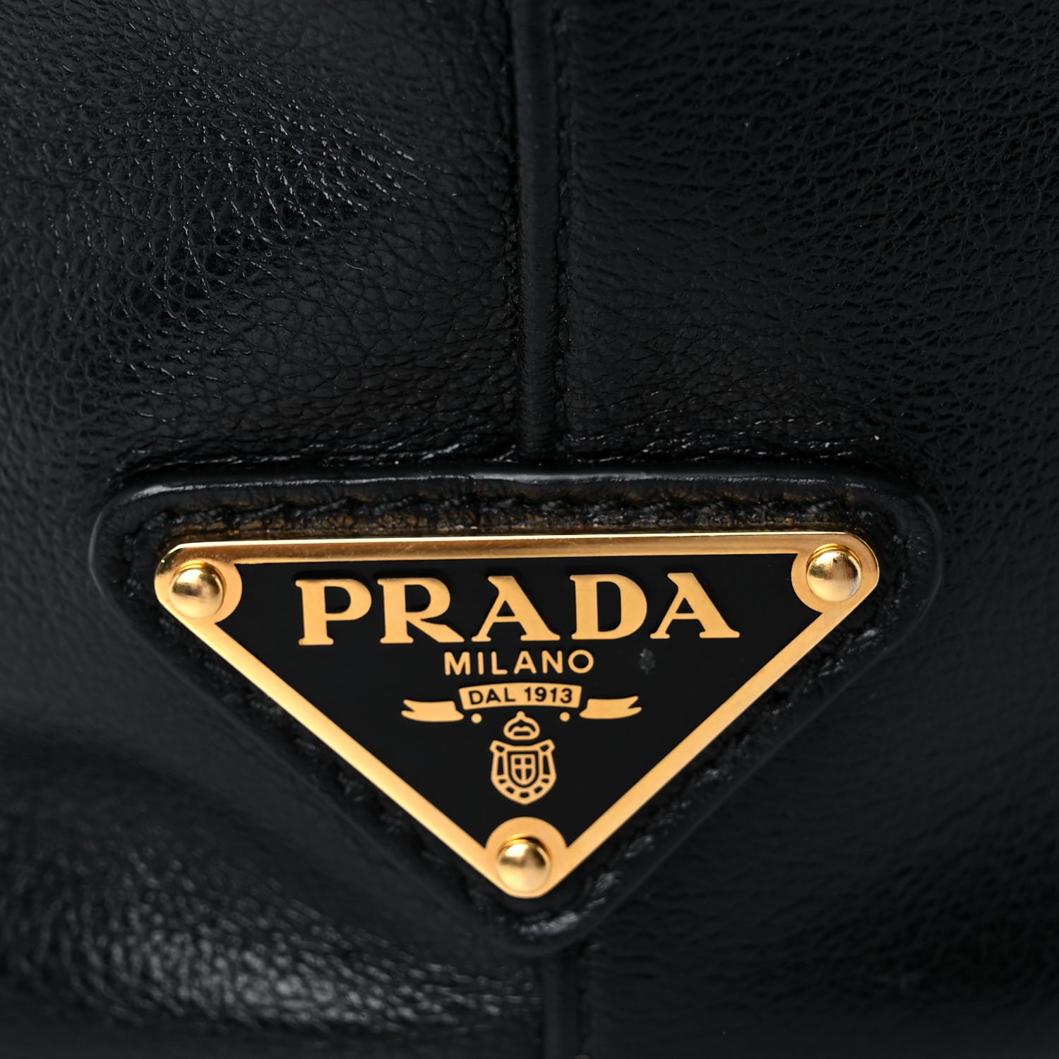 Prada Glace Calfskin Embossed Secchiello Bucket Bag Black 11 of 14