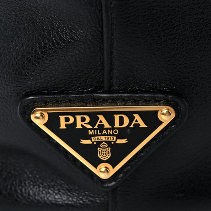 Prada Glace Calfskin Embossed Secchiello Bucket Bag Black 11 of 14