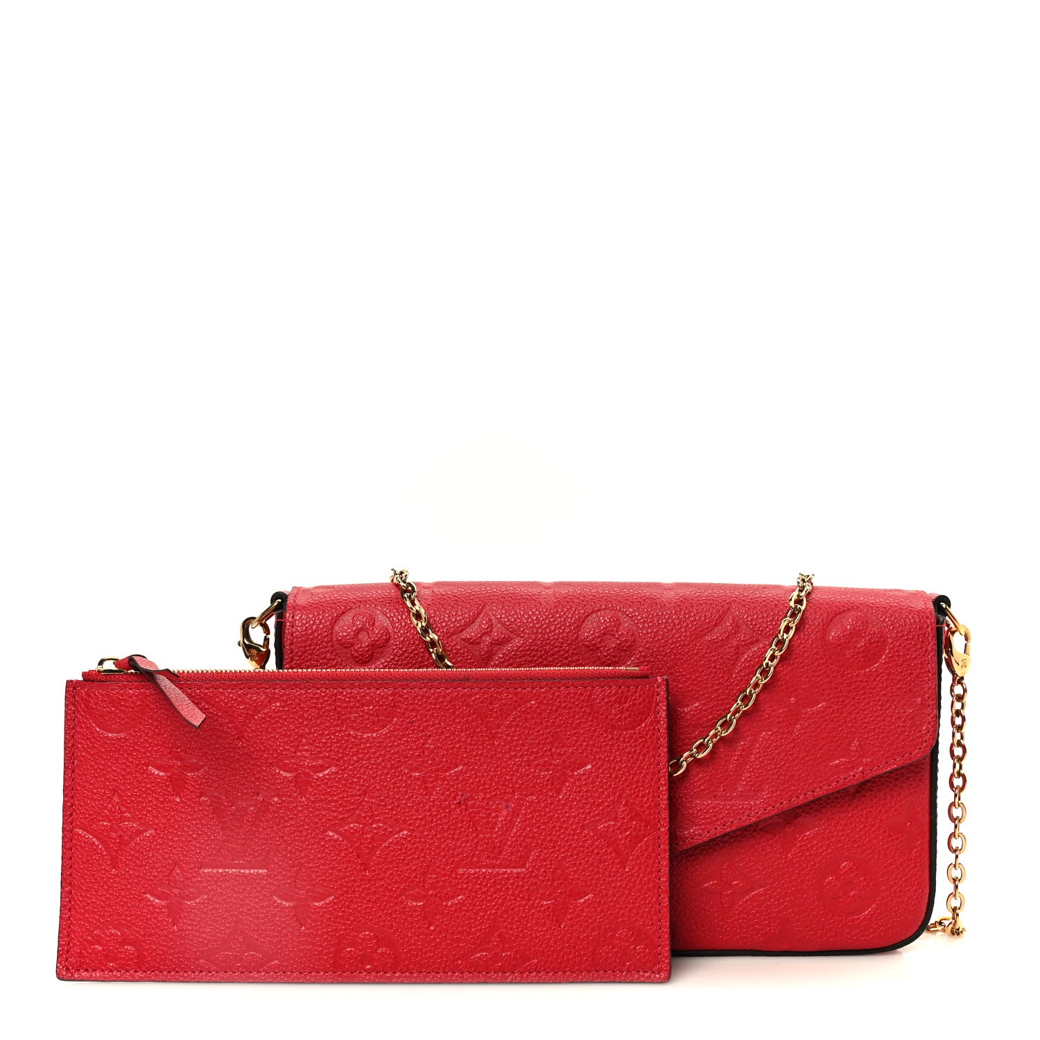 Louis Vuitton Empreinte Pochette Felicie Chain Wallet Scarlet 3 of 12