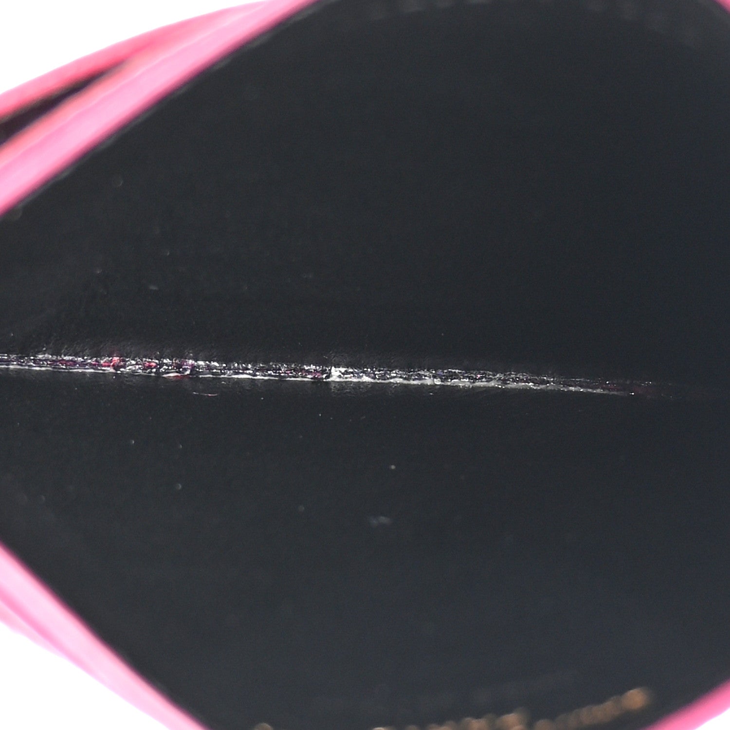 Saint Laurent Grain De Poudre Matelasse Chevron Monogram Credit Card Case Fresh Fuxia 5 of 8