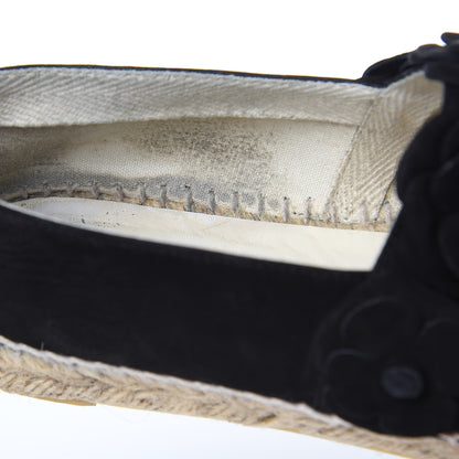 Chanel Suede Camellia CC Espadrilles 38 Black 10 of 14