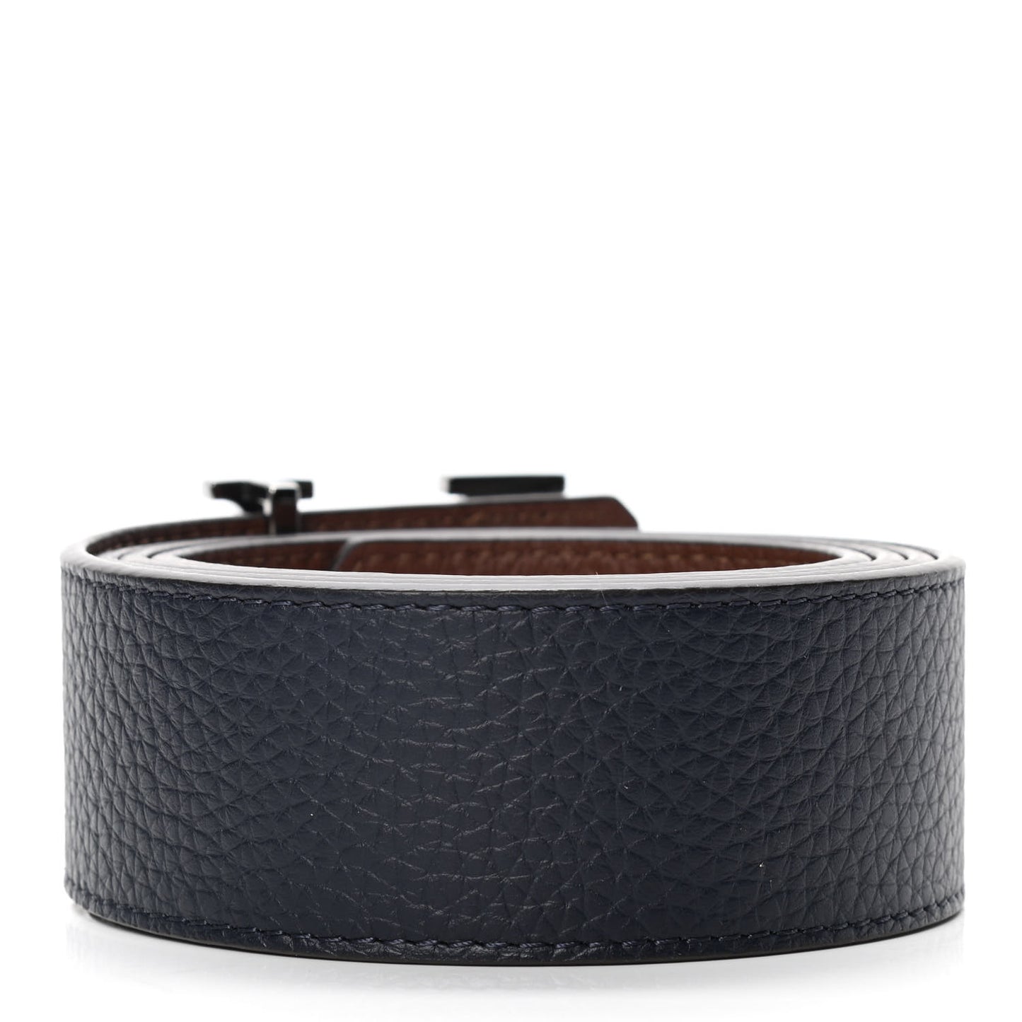 Taurillon Calfskin 40mm LV Tilt Reversible Belt 100 40 Navy Cognac