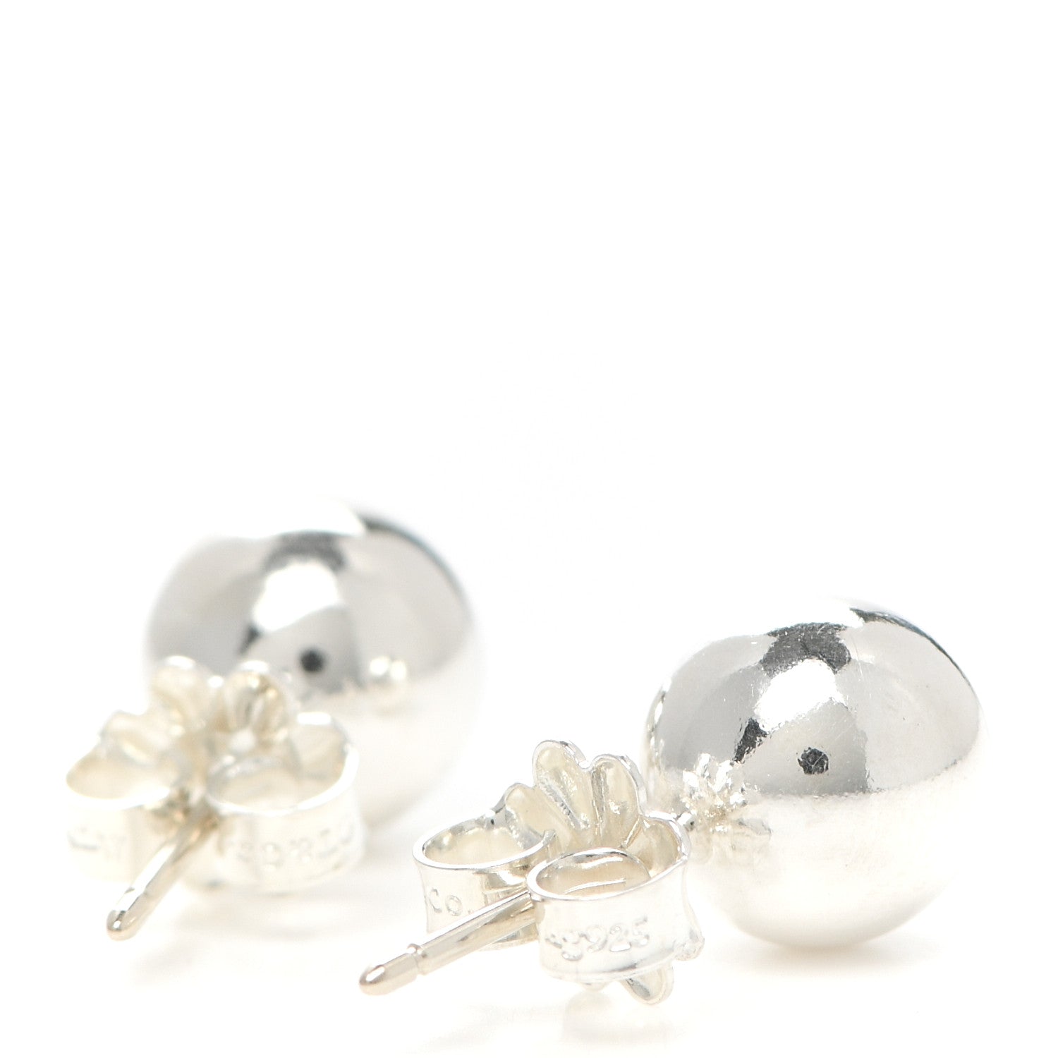 Tiffany Sterling Silver 8mm HardWear Ball Earrings 3 of 5