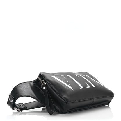 Valentino Garavani Calfskin VLTN Belt Bag Black White 4 of 11