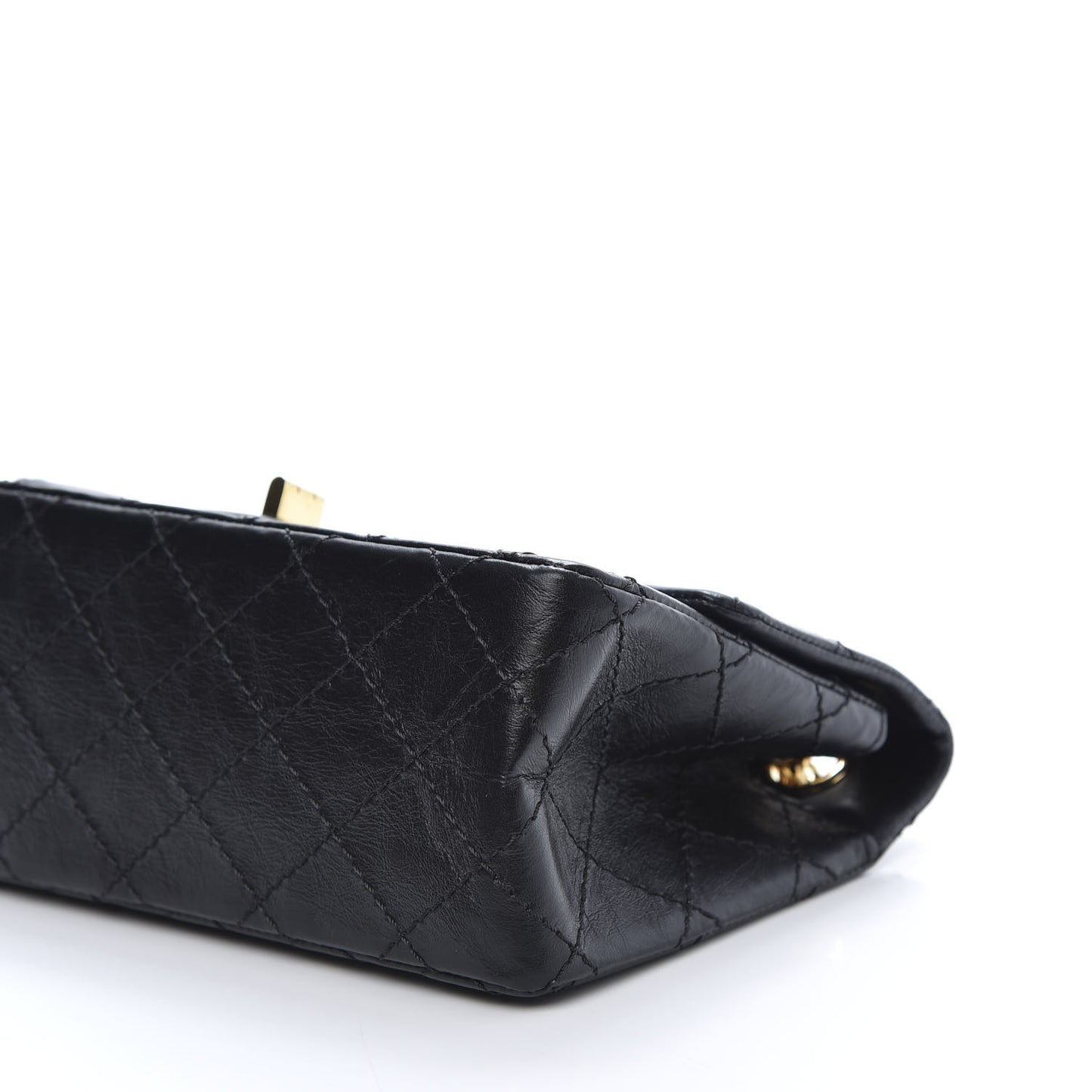 Aged Calfskin Quilted 2.55 Reissue Mini Flap Black