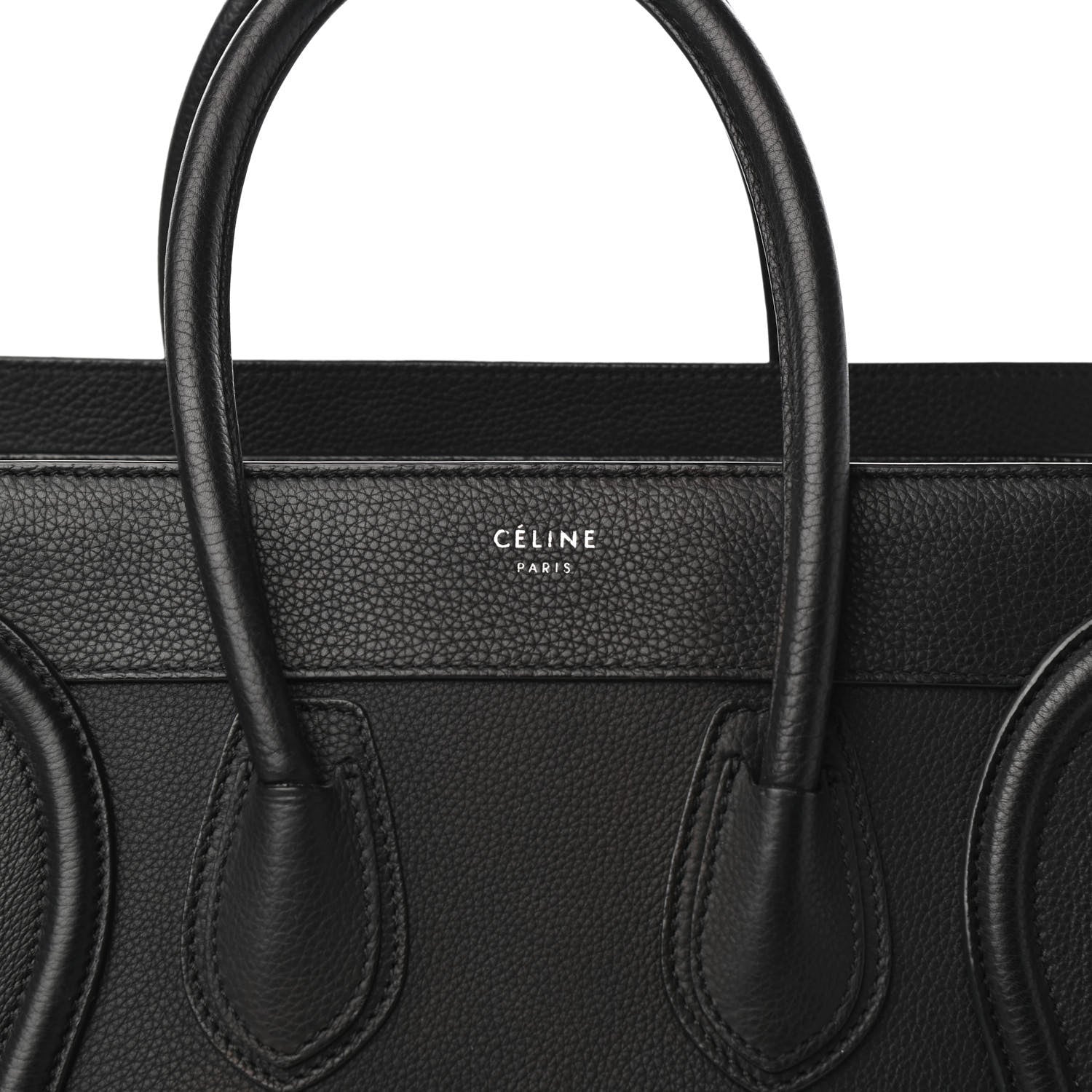 Celine Drummed Calfskin Micro Luggage Black 9 of 9