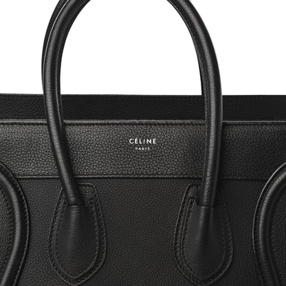Celine Drummed Calfskin Micro Luggage Black 9 of 9