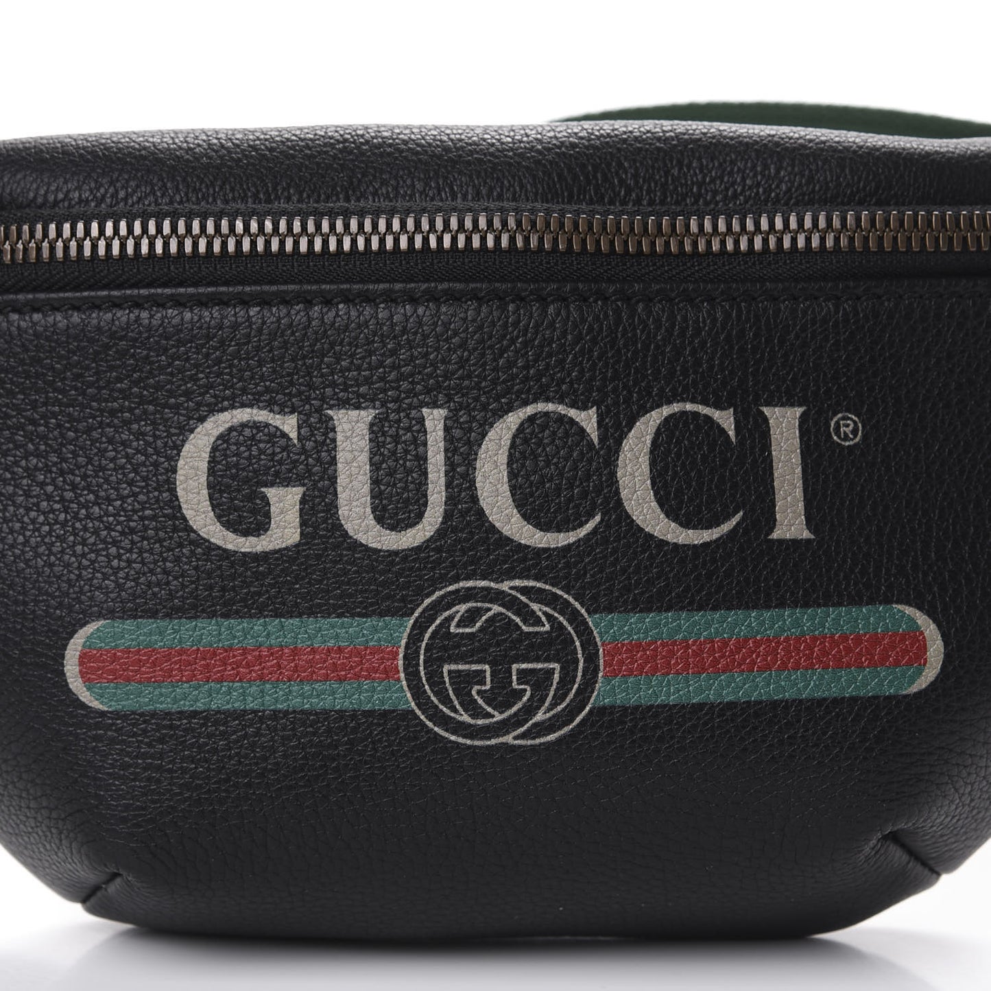 Grained Calfskin Small Logo Belt Bag Black