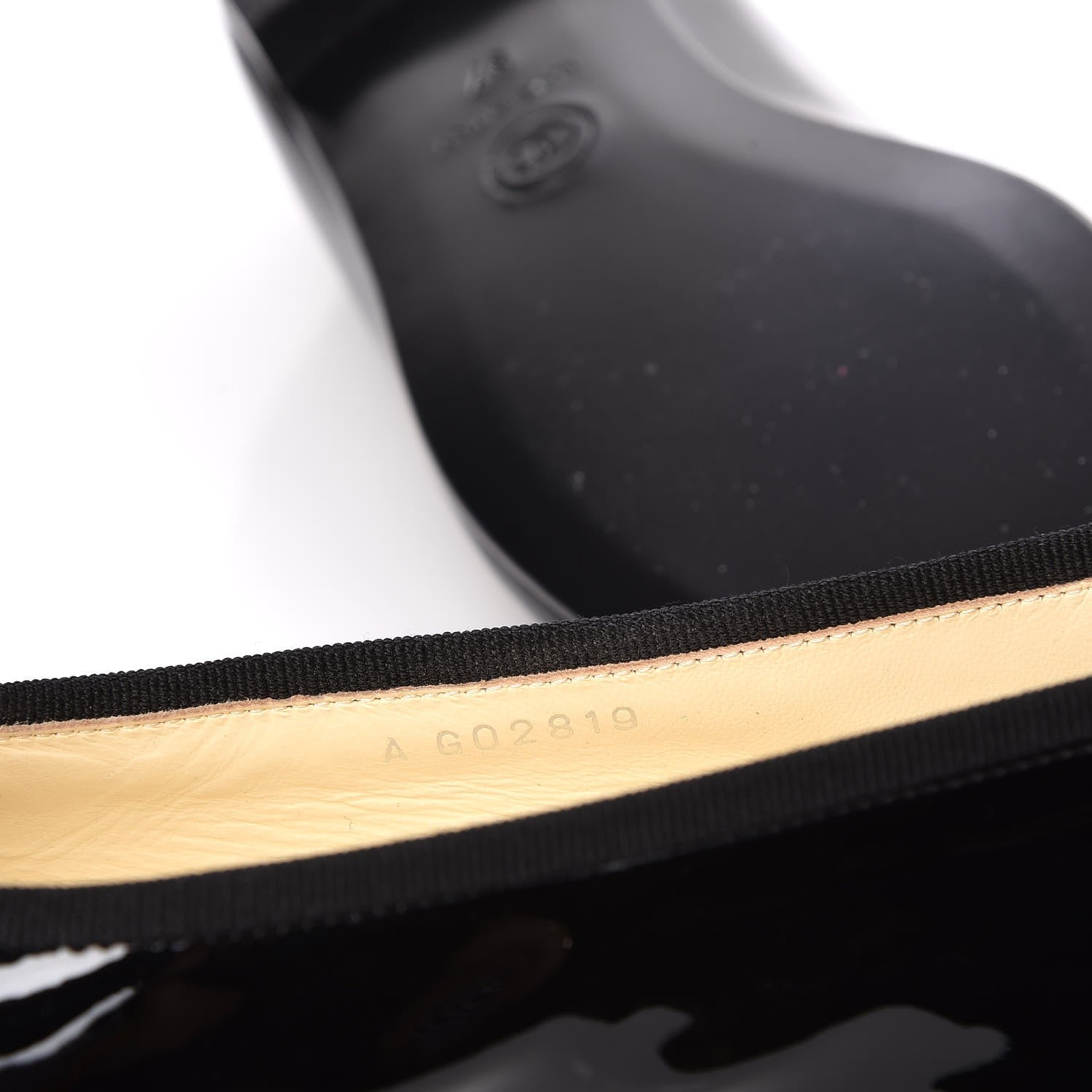 Chanel Patent CC Cap Toe Ballerina Flats 37 Black 8 of 9