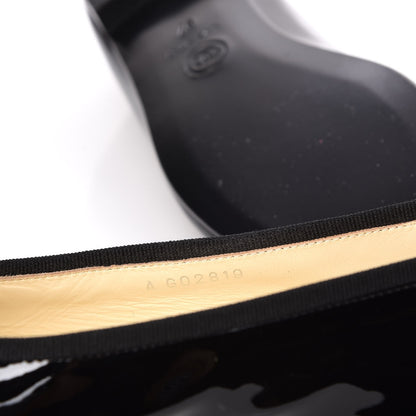 Chanel Patent CC Cap Toe Ballerina Flats 37 Black 8 of 9
