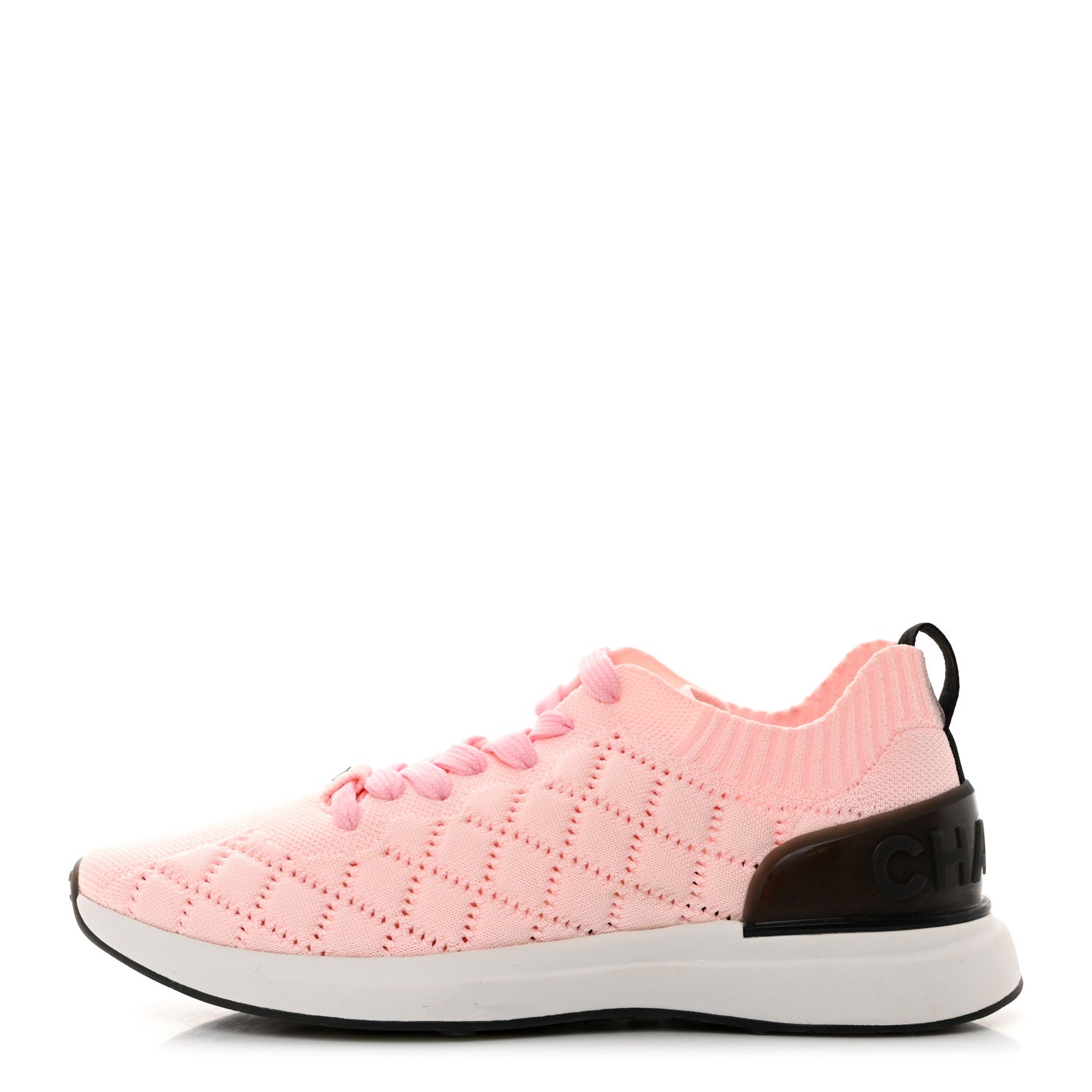 Chanel Mixed Fibers Quilted Womens CC Sneakers 41 Light Pink 1 of 8