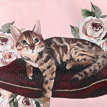 Dolce & Gabbana Calfskin Cleo Cat Print Clutch Pink Multicolor 7 of 8