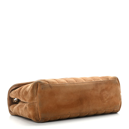 Saint Laurent Suede Calfskin Y Quilted Monogram Small Loulou Chain Satchel Cinnamon 4 of 13