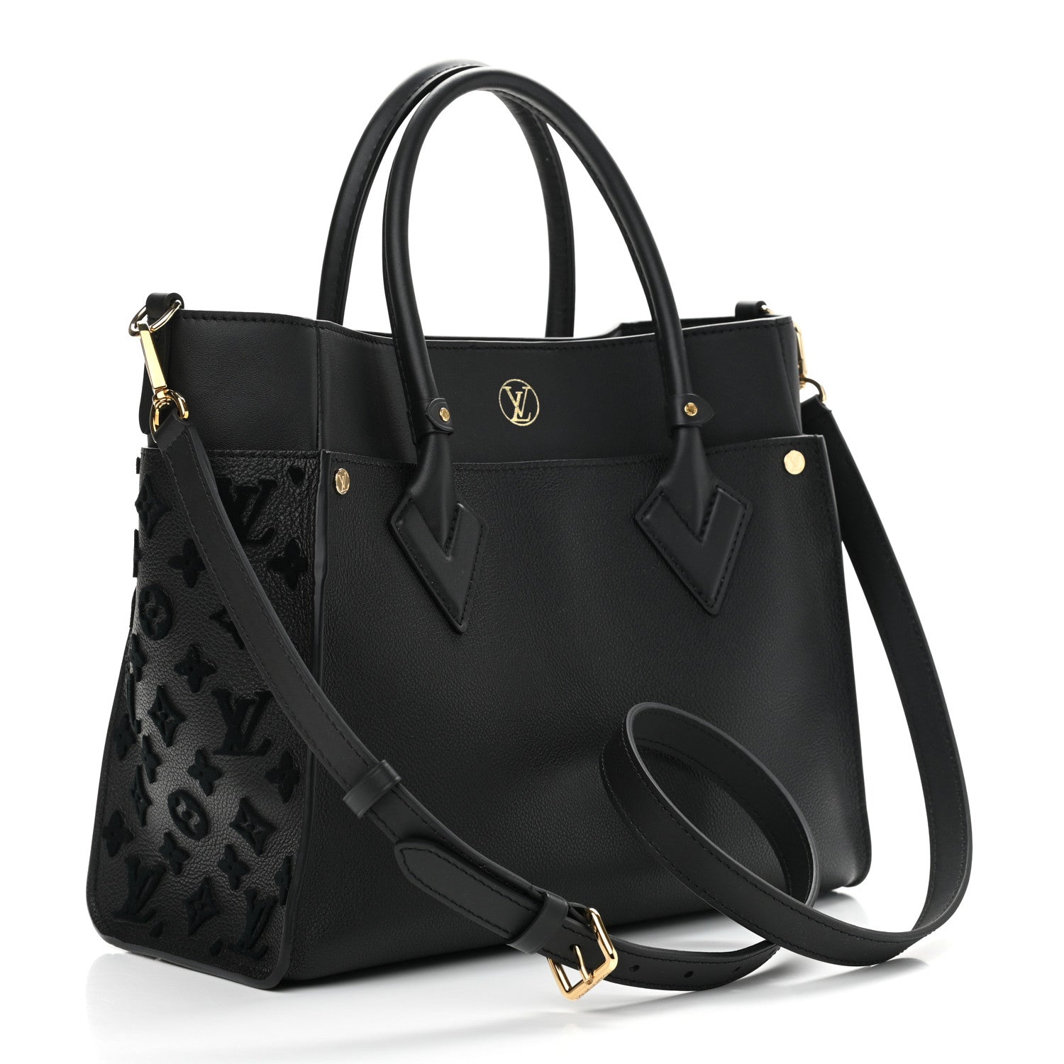 Louis Vuitton Calfskin Monogram Tufting On My Side Black 3 of 10