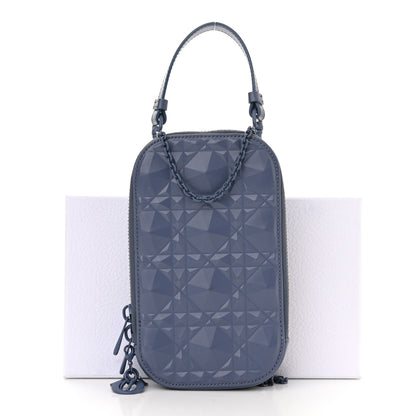 Christian Dior Calfskin Cannage Diamond Cannage Phone Holder Blue 10 of 10