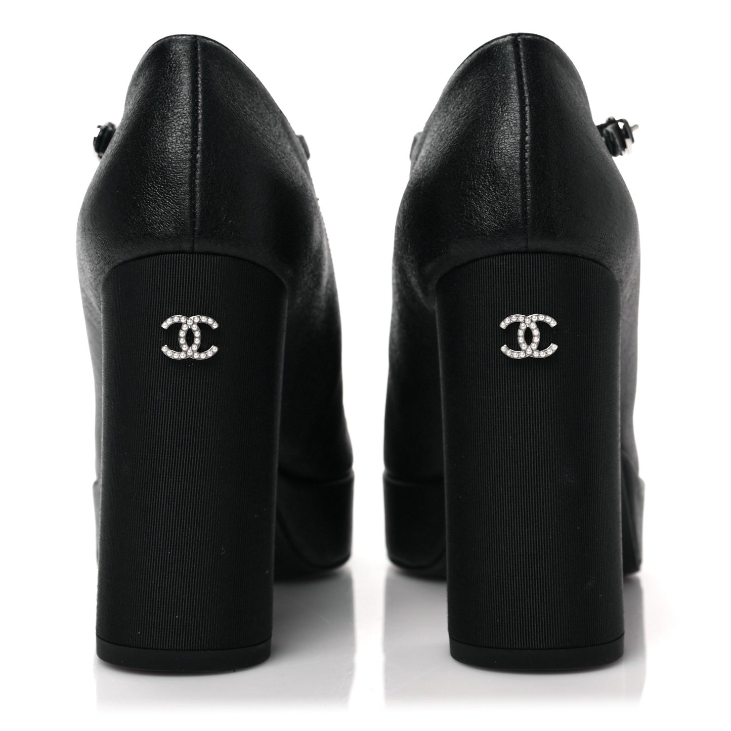 Lambskin Patent Cap Toe Mary Jane Platform Pumps 36 Black
