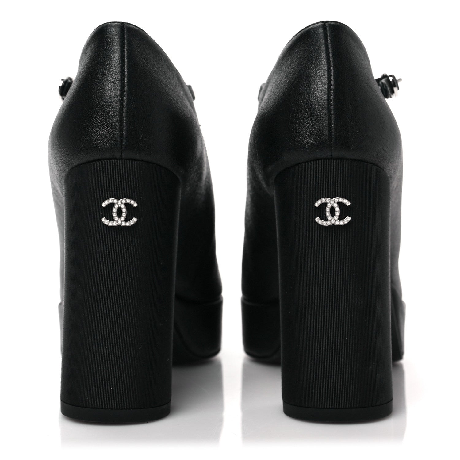 Chanel Lambskin Patent Cap Toe Mary Jane Platform Pumps 36 Black 5 of 10
